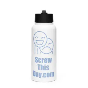 Stainless steel water bottle with a straw lid
