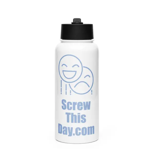 Stainless steel water bottle with a straw lid